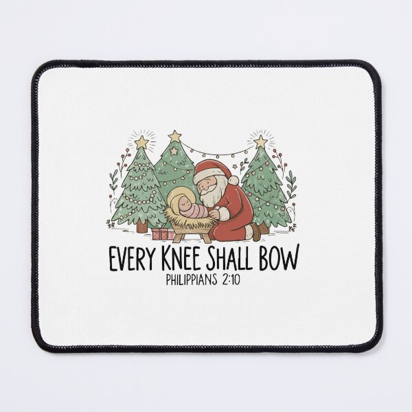 Item preview, Every Knee Shall Bow – Kneeling Santa Christian Christmas Design designed and sold by kiralynstration.