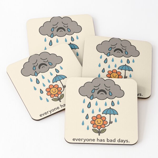 Item preview, Everyone Has Bad Days - Crying Cloud and Flower Umbrella designed and sold by MiLaKK.