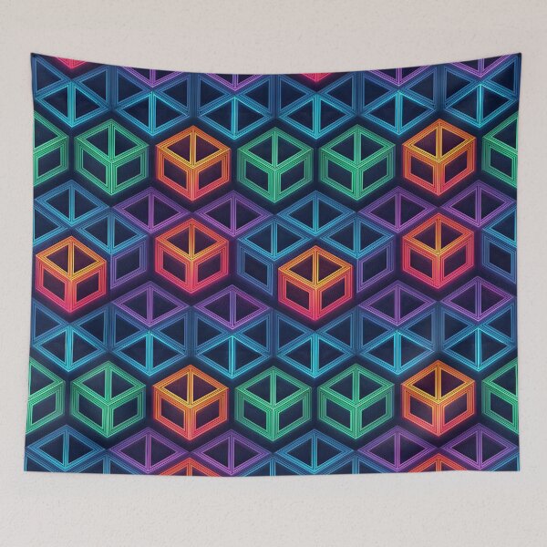 Item preview, Colorful Prism 3D Geometric Pattern | Seamless Futuristic Optical Illusion designed and sold by SaicoGN.