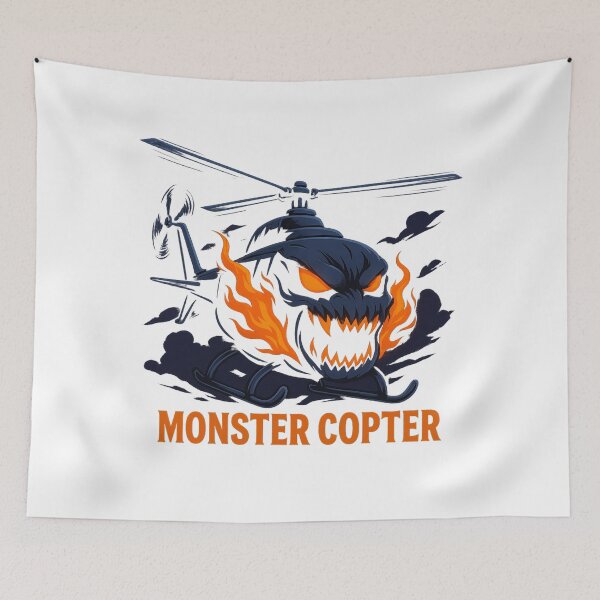 Item preview, Monster Copter – Fiery Anime Helicopter Beast designed and sold by GlowAIDesigns.