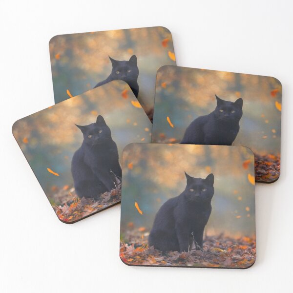 Item preview, Mystic Autumn: Black Cat in the Fall Leaves designed and sold by MB-CatPrints.