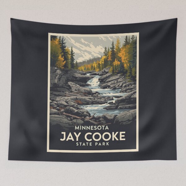 Item preview, A Vintage Travel Illustration of Jay Cooke State Park - Minnesota  designed and sold by GoodOldVintage.