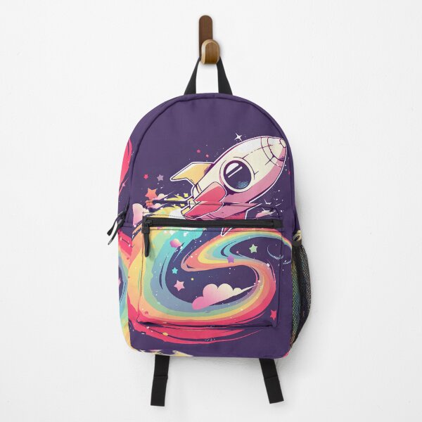 Item preview, Rainbow Rocket – Cute Futuristic Rocket with Colorful Energy Trail | Minimal Vector Tee Design designed and sold by Windy-market.