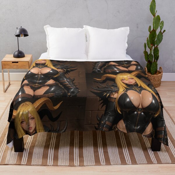 Item preview, Blonde girl black demon anime waifu digital art designed and sold by Planet Utoppia.