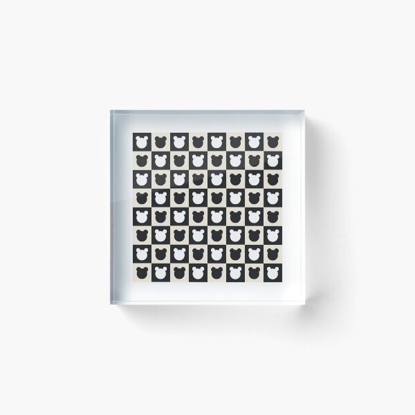 Item preview, : Black and White Bear Checkerboard designed and sold by applecs.