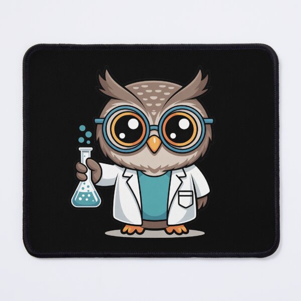 Item preview, Scientist Owl – Cute Chibi Owl in Lab Coat with Test Tube | Funny Kawaii Cartoon Vector designed and sold by ColorSplash123.