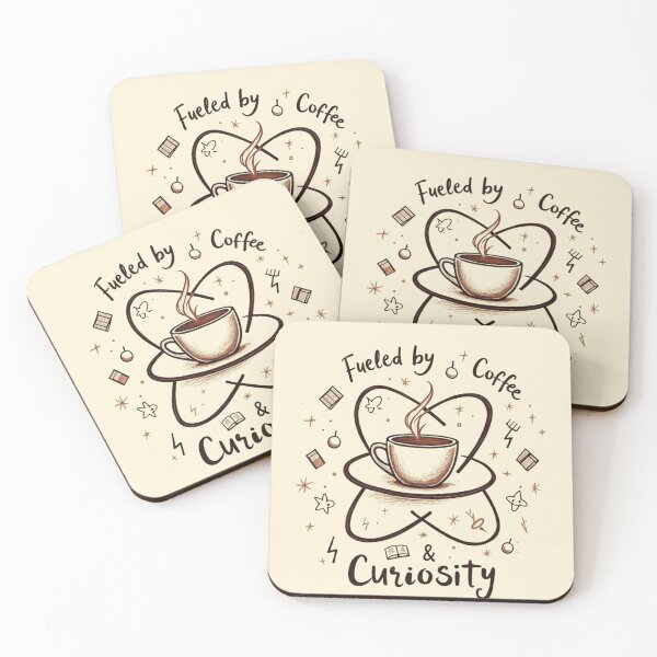 Item preview, “Fueled by Coffee & Curiosity” – Funny Science & Coffee Lovers Design | Smart Casual T-Shirt, Hoodie, Mug & Gift Collection** designed and sold by CallisC-Arts.