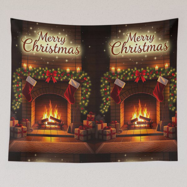 Item preview, Merry Christmas, gifts on the chimney designed and sold by Planet Utoppia.