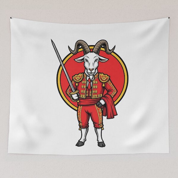 Item preview, Goat Matador Ram Bullfighter Mascot Art designed and sold by k3rstman1.