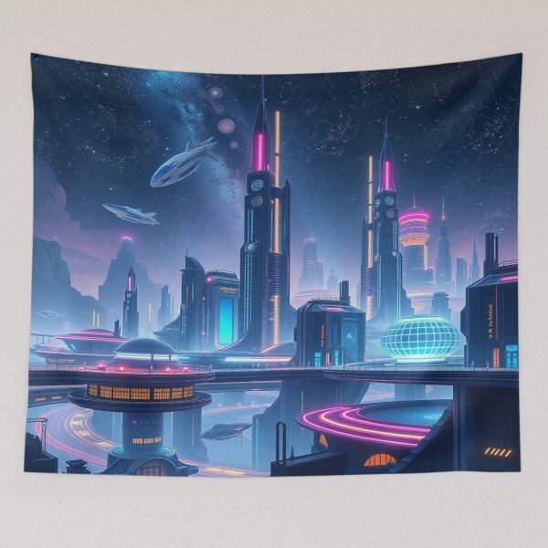 Item preview, Cosmic Citydreams – Between star flight and architectural poetry, a futurescape full of light and intuition designed and sold by FotoworldEdel.