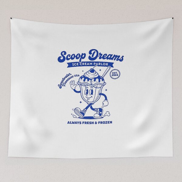 Item preview, Scoop Dreams Retro Ice Cream Sundae Mascot designed and sold by HoopeStylee.