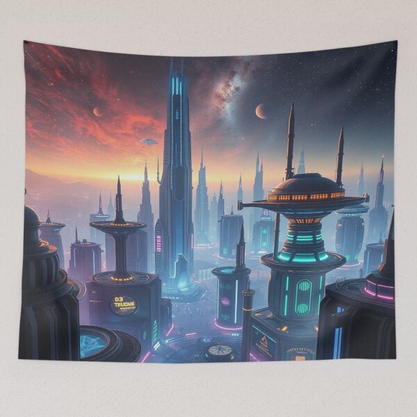 Item preview, Cosmic Citydreams – Between star flight and architectural poetry, a futurescape full of light and intuition designed and sold by FotoworldEdel.