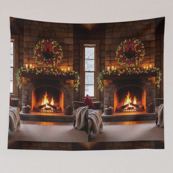 Item preview, Merry Christmas, Christmas fireplace designed and sold by Planet Utoppia.