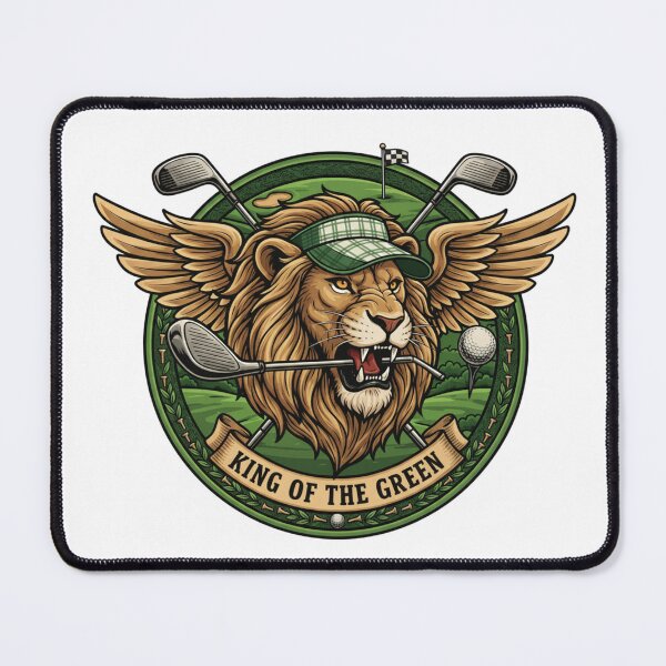 Item preview, King of the Green Golf Lion T-Shirt Design | Majestic Lion Mascot Emblem designed and sold by Sofialaamarita1.
