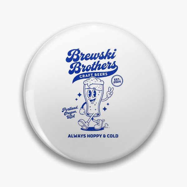 Item preview, Brewski Brothers Retro Beer Pint Mascot Craft Design designed and sold by HoopeStylee.