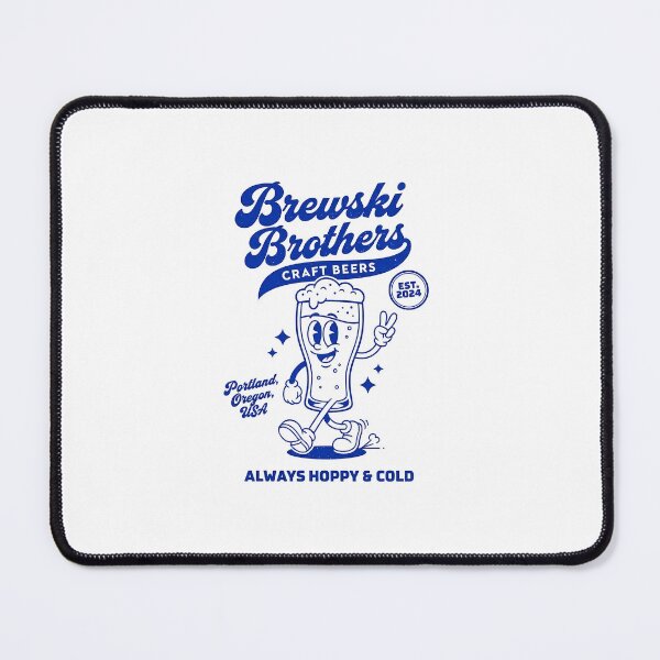 Item preview, Brewski Brothers Retro Beer Pint Mascot Craft Design designed and sold by HoopeStylee.