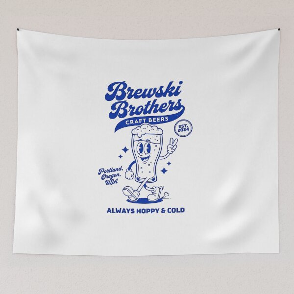Item preview, Brewski Brothers Retro Beer Pint Mascot Craft Design designed and sold by HoopeStylee.