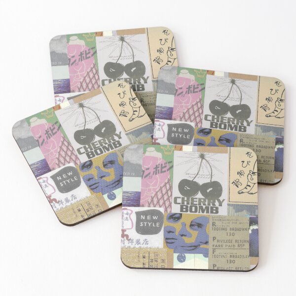 Item preview, Cherry Bomb Collage – Mixed Stickers, Found Paper & Vintage Texture designed and sold by soupbreakfast.