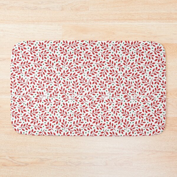 Item preview, Red Branches & Green Accents – Festive Holiday Pattern designed and sold by NicolaZhukov.
