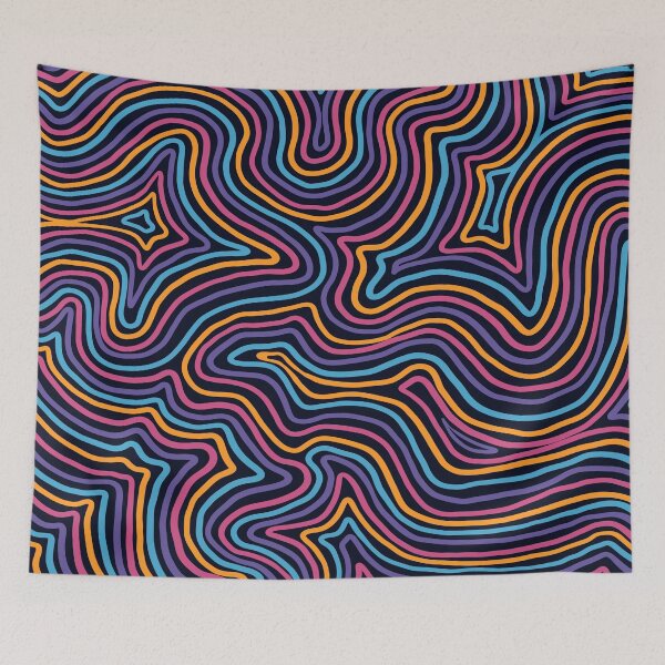 Item preview, Psychedelic Halloween Abstract Pattern - Trippy Wavy Lines designed and sold by velvetearth.