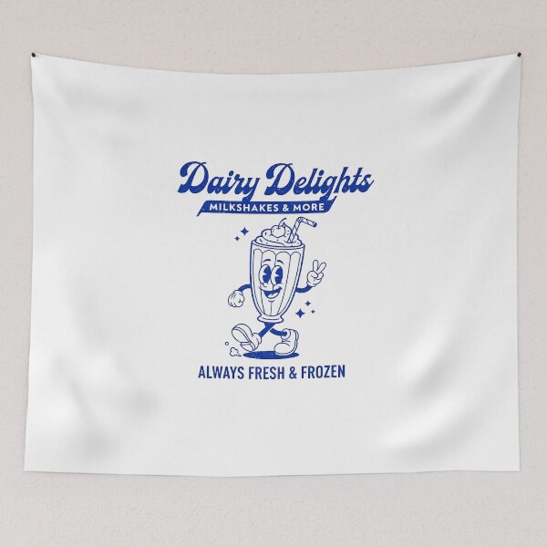 Item preview, Dairy Delights Retro Milkshake Mascot Diner Design designed and sold by HoopeStylee.
