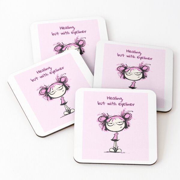 Item preview, healing, but with eyeliner, a pink funny artwork designed and sold by silent-violin.