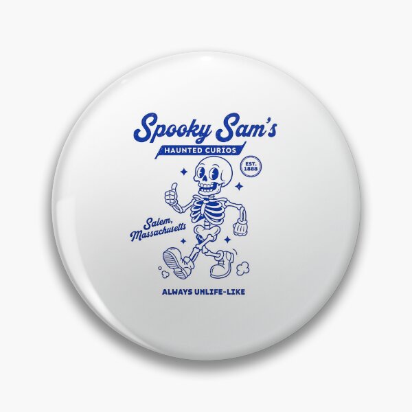 Item preview, Spooky Sam's Haunted Curios Retro Skeleton Mascot designed and sold by HoopeStylee.