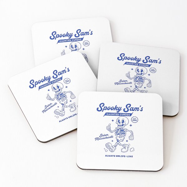 Item preview, Spooky Sam's Haunted Curios Retro Skeleton Mascot designed and sold by HoopeStylee.
