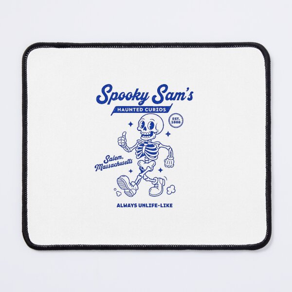 Item preview, Spooky Sam's Haunted Curios Retro Skeleton Mascot designed and sold by HoopeStylee.