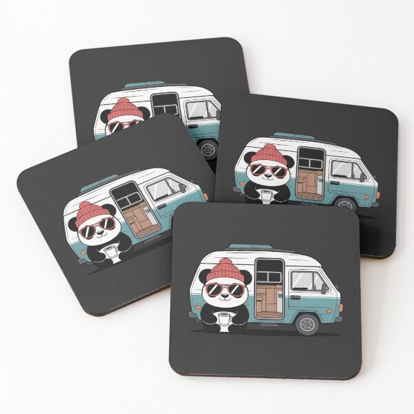 Item preview, Camper Panda – Cute Panda with Coffee and Camper Van | Cozy Travel Kawaii Vector Art designed and sold by ColorSplash123.