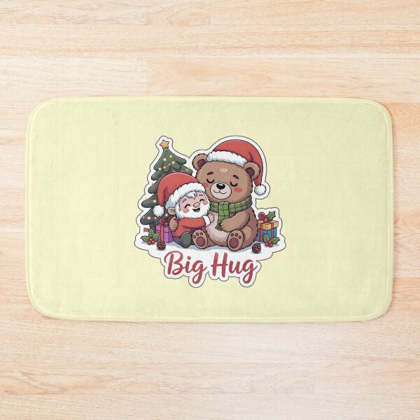 Item preview, Christmas Gnomes Sticker Big Hug Gnome & Bear Cute Holiday Art designed and sold by Nuist25.