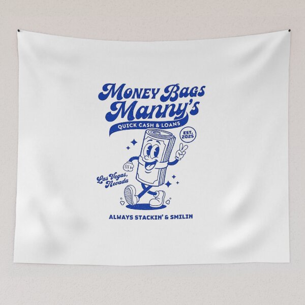 Item preview, Money Bags Manny Retro Cash Stack Mascot Design designed and sold by HoopeStylee.