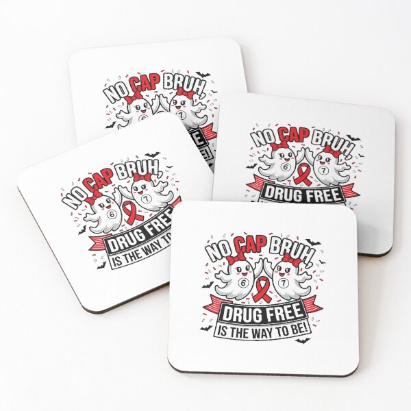 Item preview, No Cap Bruh Drug Free | Funny Ghost Red Ribbon Week Awareness Design designed and sold by kiralynstration.
