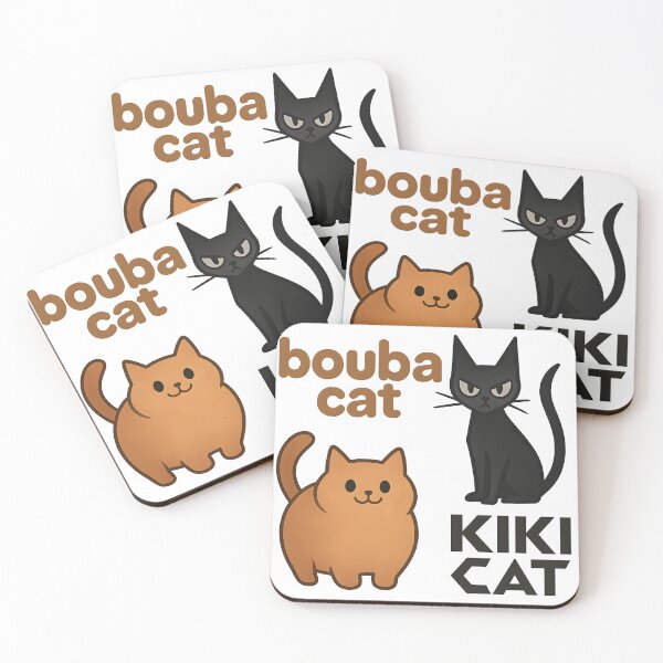 Item preview, Bouba Cat vs Kiki Cat — The Shape of Meow designed and sold by Nerd Romance Café.