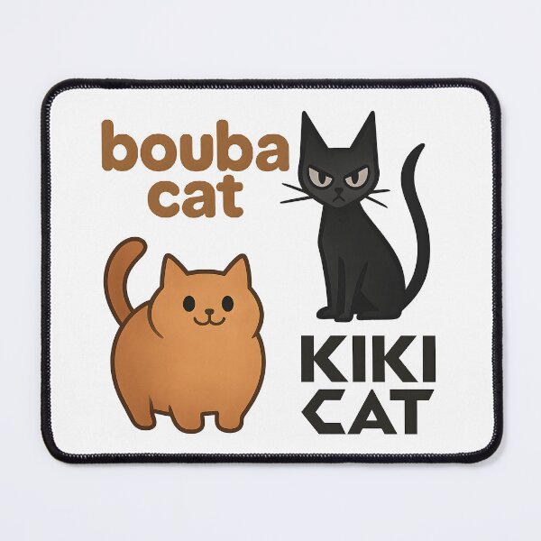 Item preview, Bouba Cat vs Kiki Cat — The Shape of Meow designed and sold by Nerd Romance Café.