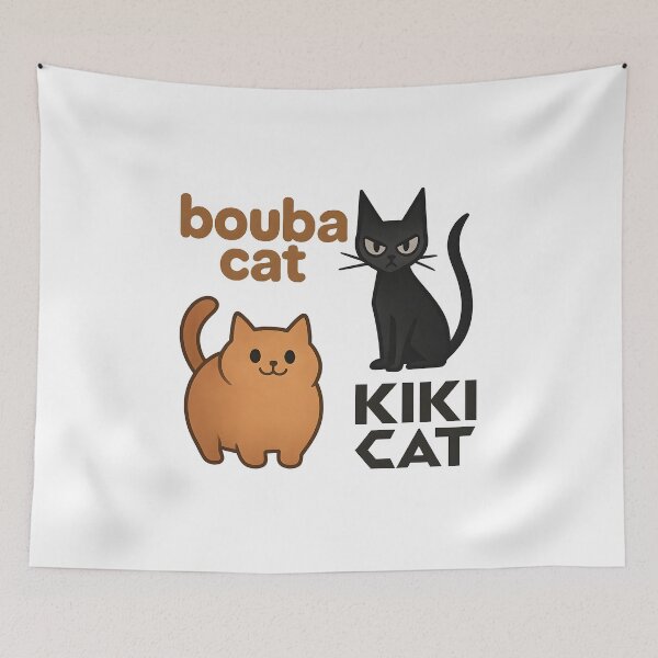 Item preview, Bouba Cat vs Kiki Cat — The Shape of Meow designed and sold by Nerd Romance Café.