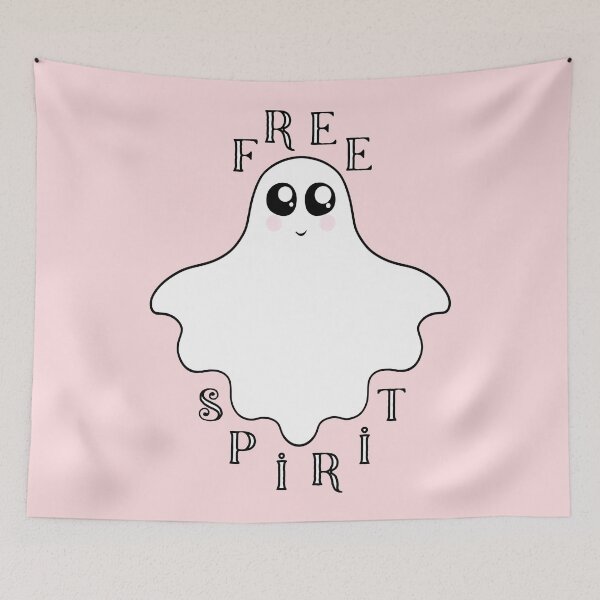Item preview, Cute Kawaii Free Spirit - Adorable Halloween Ghost Pun designed and sold by velvetearth.