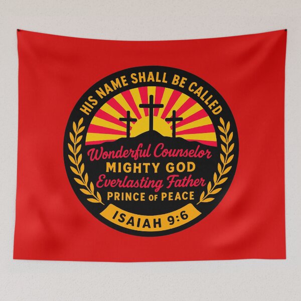 Item preview, Isaiah 9:6 Wonderful Counselor Mighty God Everlasting Father Prince of Peace designed and sold by plushism.