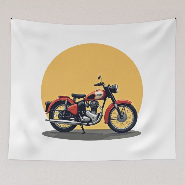 Item preview, Retro Thunder: Classic Motorcycle Against a Sunset Blaze designed and sold by ForeverPrintsOK.