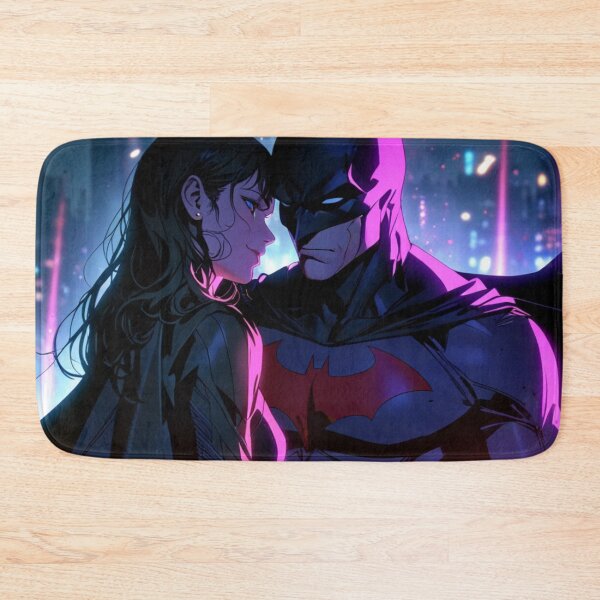 Item preview, Vigilante love – heroic duo under neon lights designed and sold by LoomisDreams.