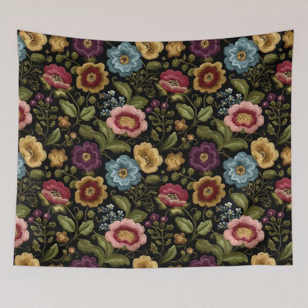 Item preview, Bold Exotic Floral Embroidered Pattern For Carnation Lovers designed and sold by RoyalStarsPatts.