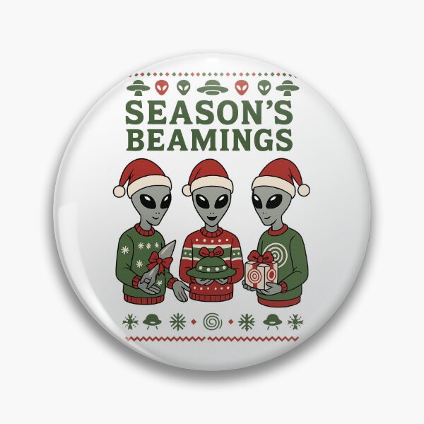 Item preview, Season's Beamings Funny Alien Christmas designed and sold by Absurd Cult Co..