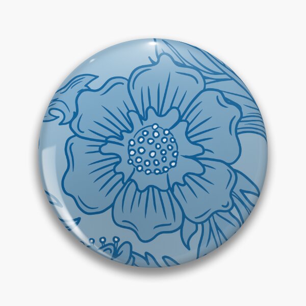 Item preview, Blue Floral Flourish designed and sold by latheandquill.