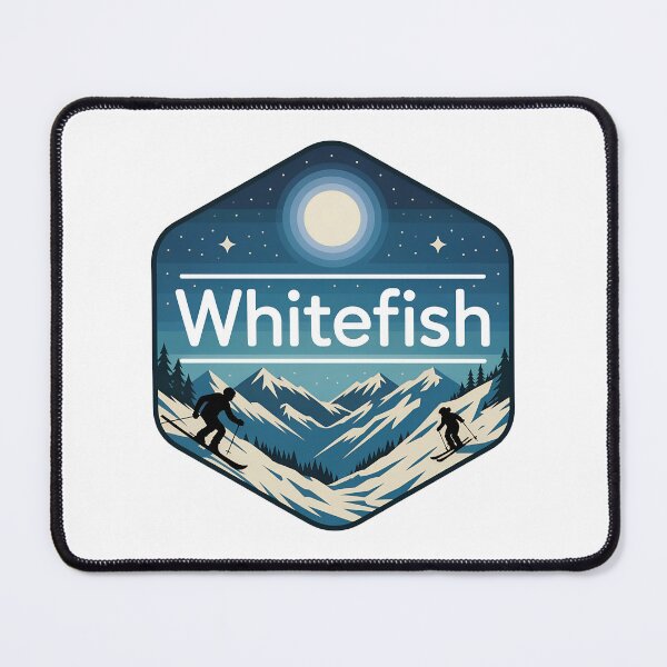Item preview, Whitefish Montana Ski Resort  | Winter Mountains & Starry Night Design designed and sold by VividOrganica.