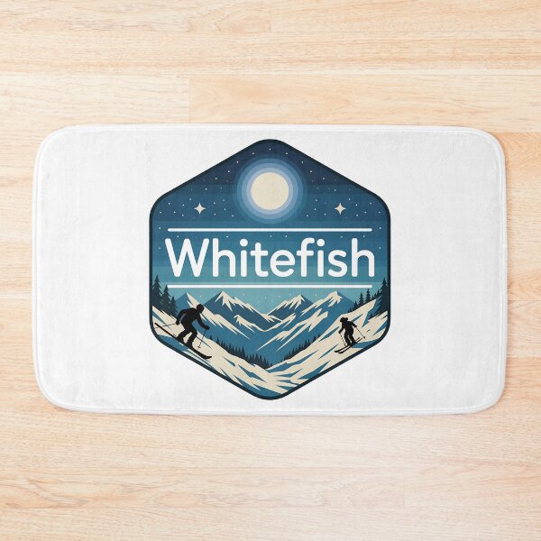Item preview, Whitefish Montana Ski Resort  | Winter Mountains & Starry Night Design designed and sold by VividOrganica.