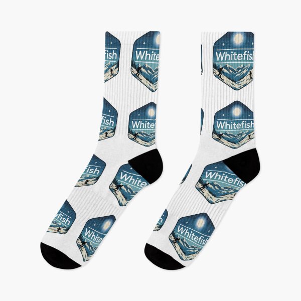 Item preview, Whitefish Montana Ski Resort  | Winter Mountains & Starry Night Design designed and sold by VividOrganica.