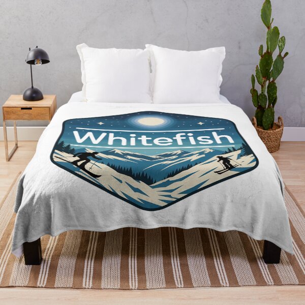Item preview, Whitefish Montana Ski Resort  | Winter Mountains & Starry Night Design designed and sold by VividOrganica.