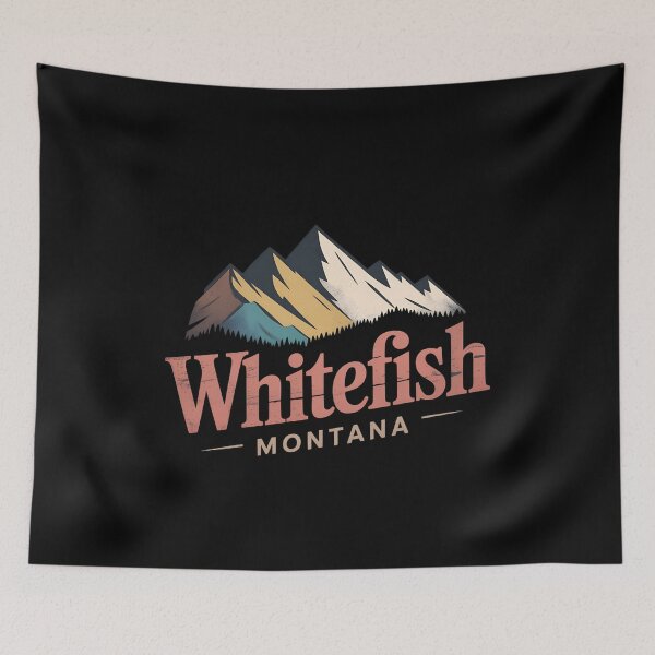 Item preview, Whitefish Montana Vintage Travel  | Retro Mountain Landscape Des designed and sold by VividOrganica.