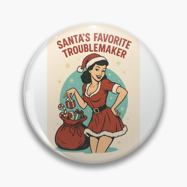 Item preview, Santa’s Favorite Troublemaker – Retro Comic Christmas Design designed and sold by SVALANART.