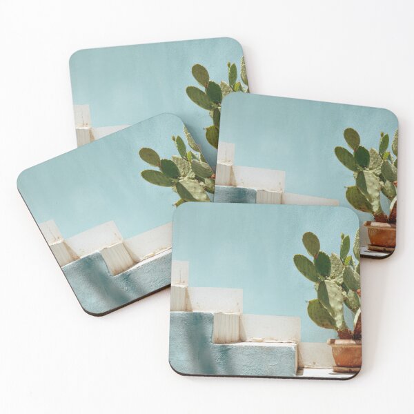 Item preview, Cactus by stairs, blue wall designed and sold by anytka.